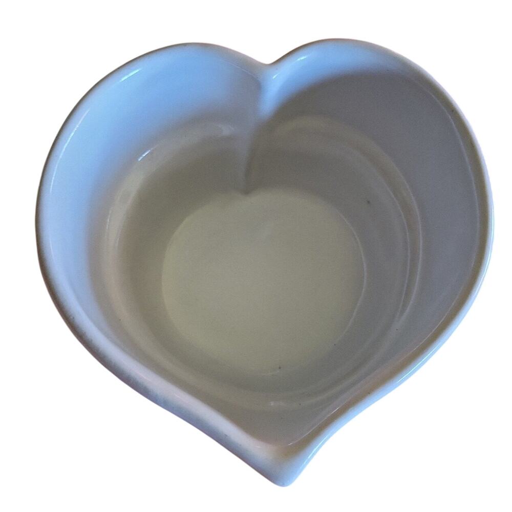 VTG Bennington Pottery 1946 white  Heart BakerPlanter Bowl